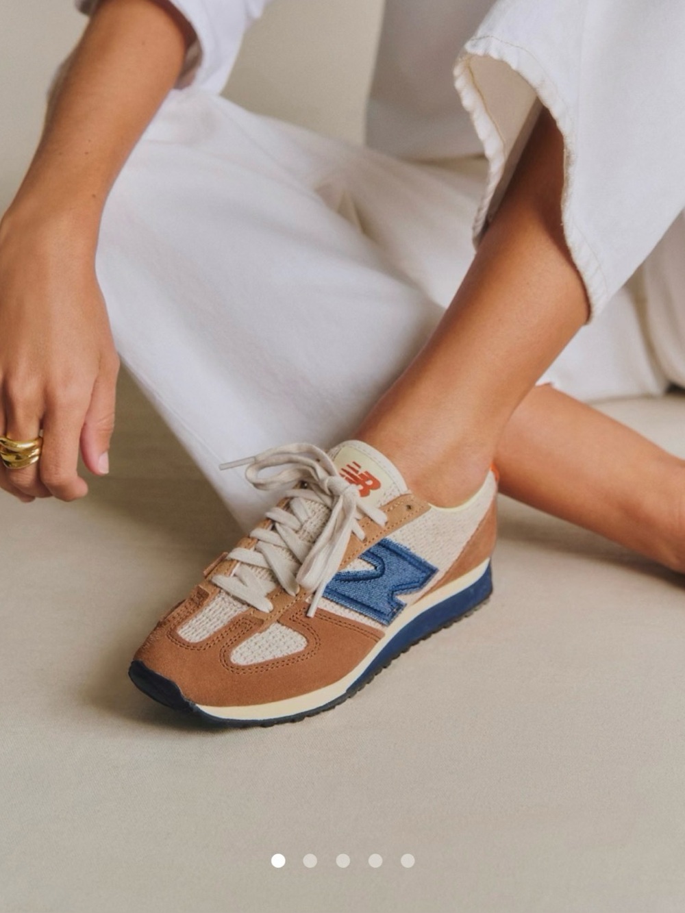 Sézane X New Balance Ecru / Brown - Size US 7 (men’s) 8.5 women.